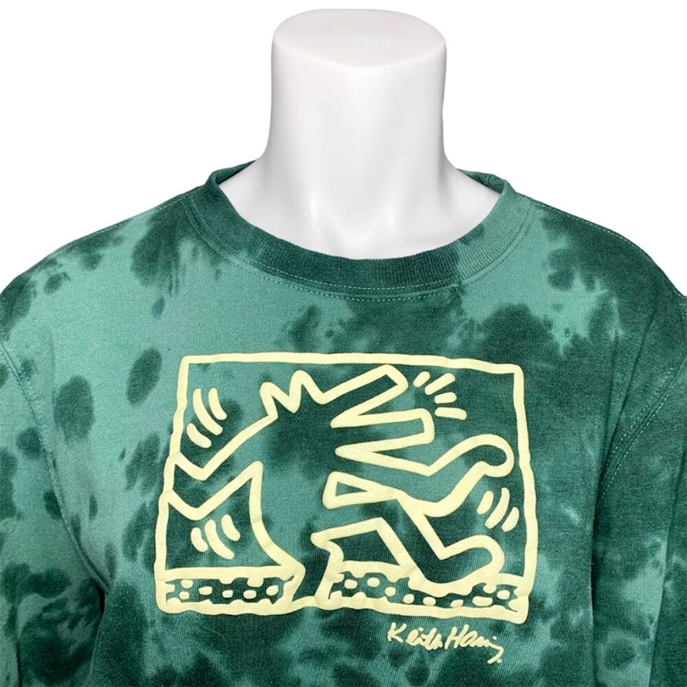 KEITH HARING Dancing Dog Tie Dye Cropped Sweatshirt - Picture 4 of 8
